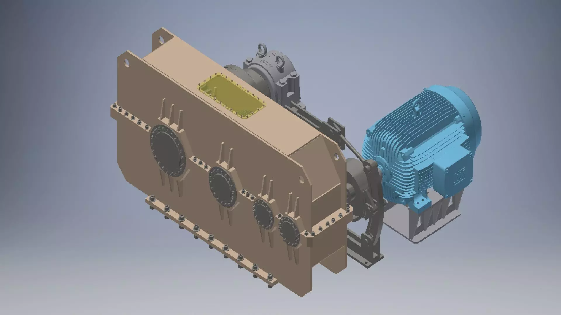 3 Speeds reducer gearbox 3D model_0