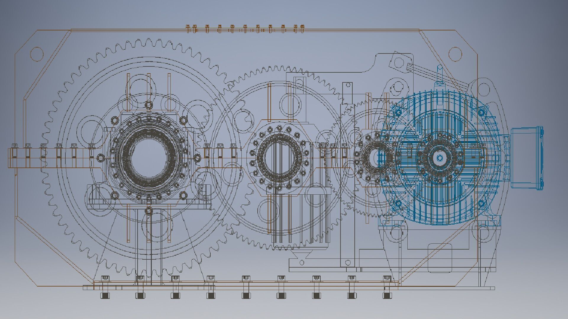 3 Speeds reducer gearbox 3D model_11
