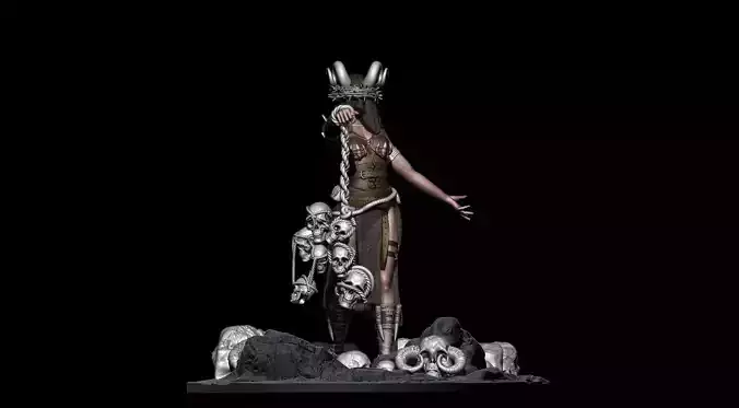 Abyssal Arcanist The Tiefling Sorceress of Darkness 3D print model