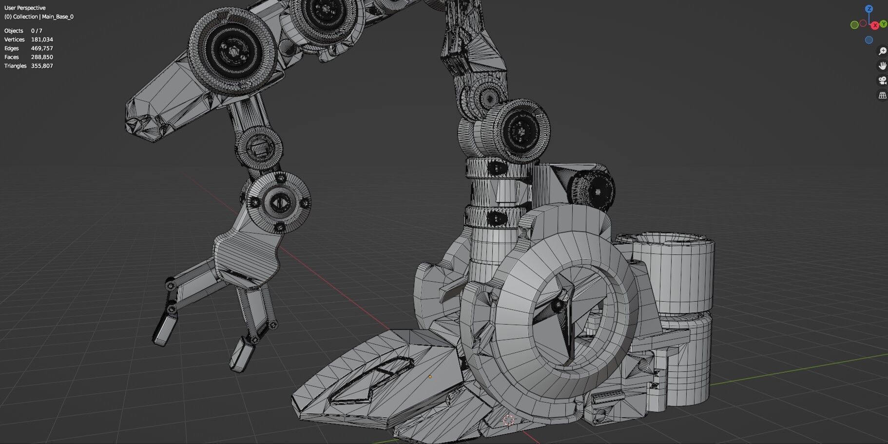 Industrial Robot Arms Pack Of 4  -Untextured  3D model_86