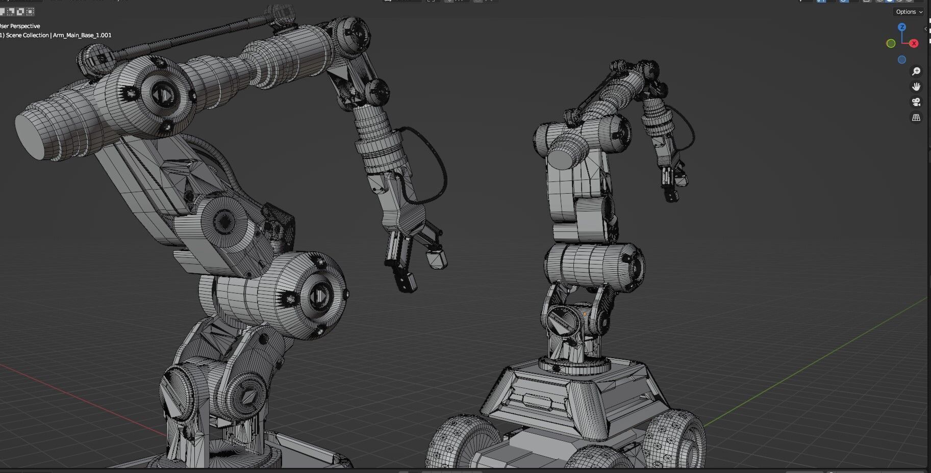 Industrial Robot Arms Pack Of 4  -Untextured  3D model_29
