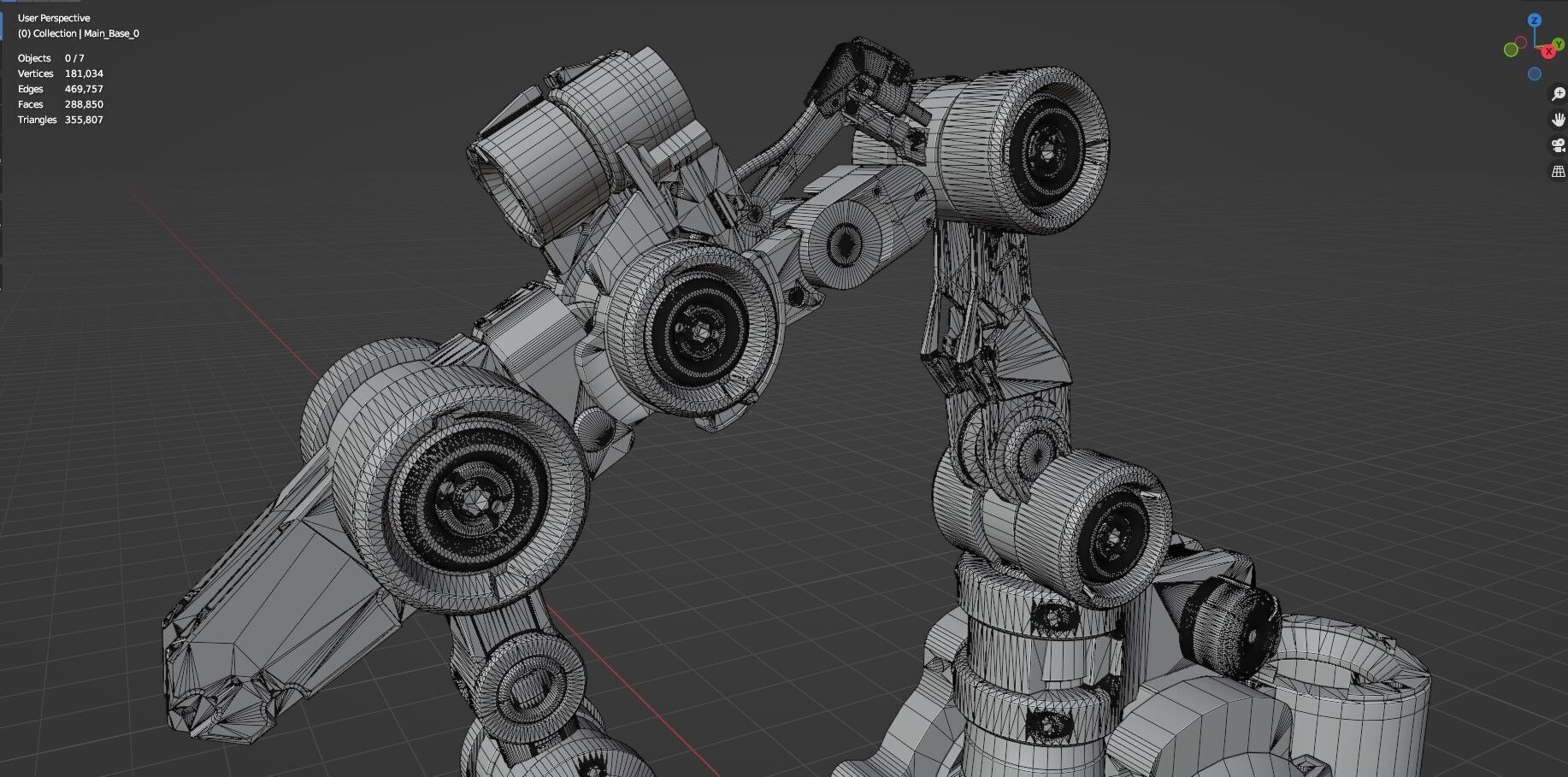 Industrial Robot Arms Pack Of 4  -Untextured  3D model_105