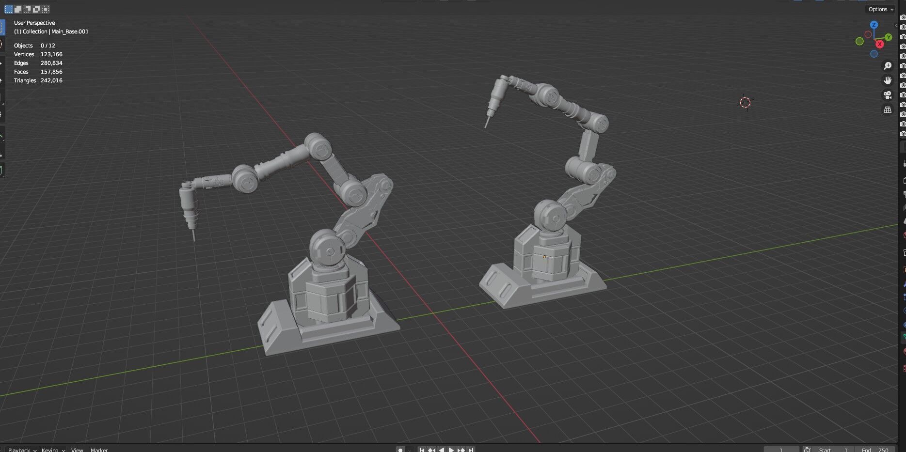 Industrial Robot Arms Pack Of 4  -Untextured  3D model_59