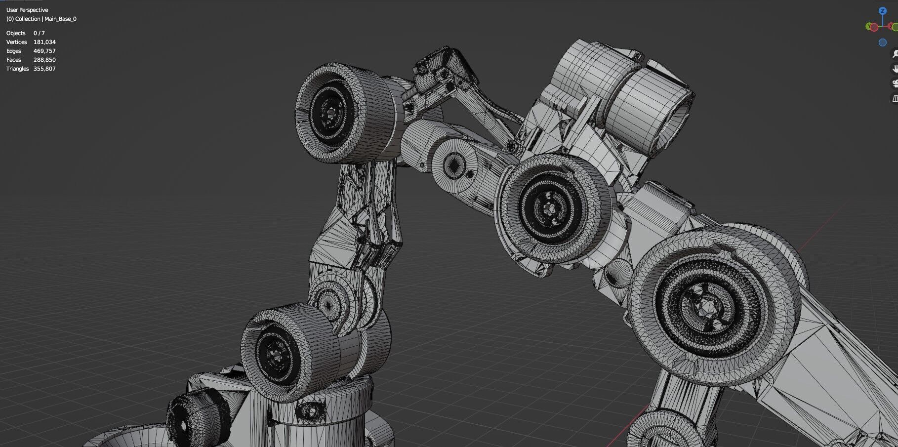 Industrial Robot Arms Pack Of 4  -Untextured  3D model_109