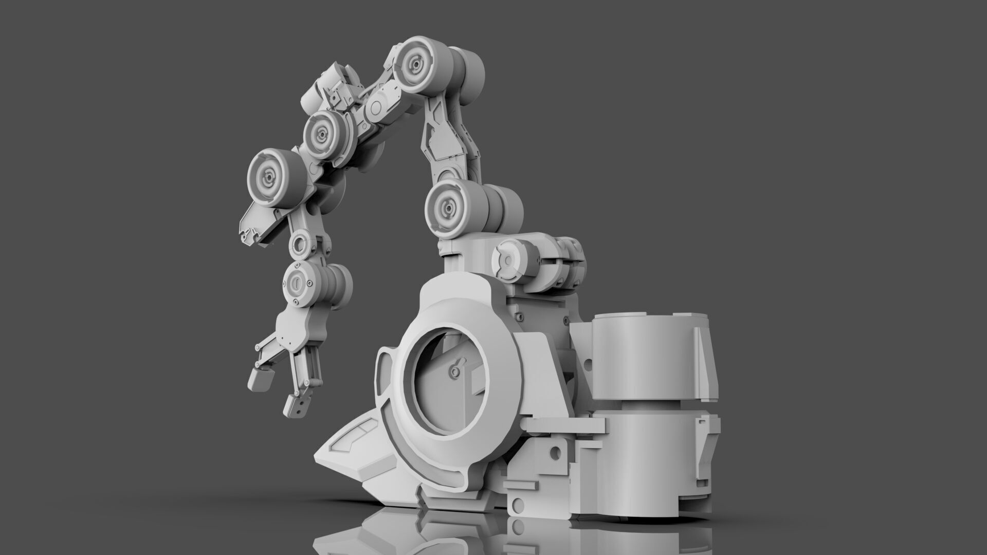 Industrial Robot Arms Pack Of 4  -Untextured  3D model_14