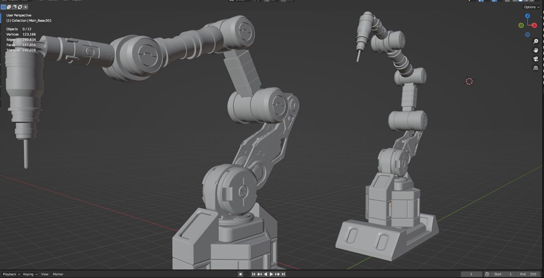 Industrial Robot Arms Pack Of 4  -Untextured  3D model_50