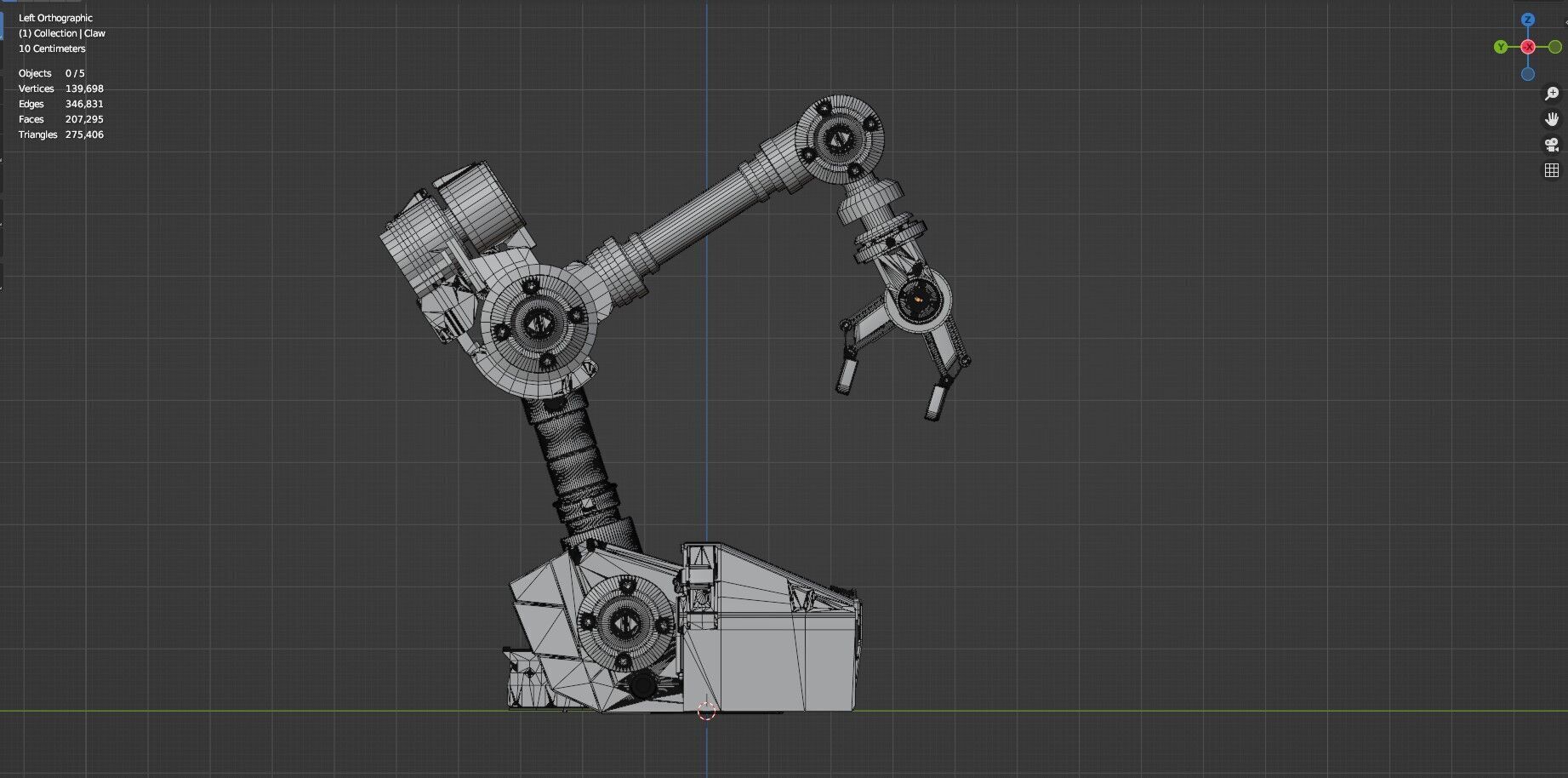 Industrial Robot Arms Pack Of 4  -Untextured  3D model_64