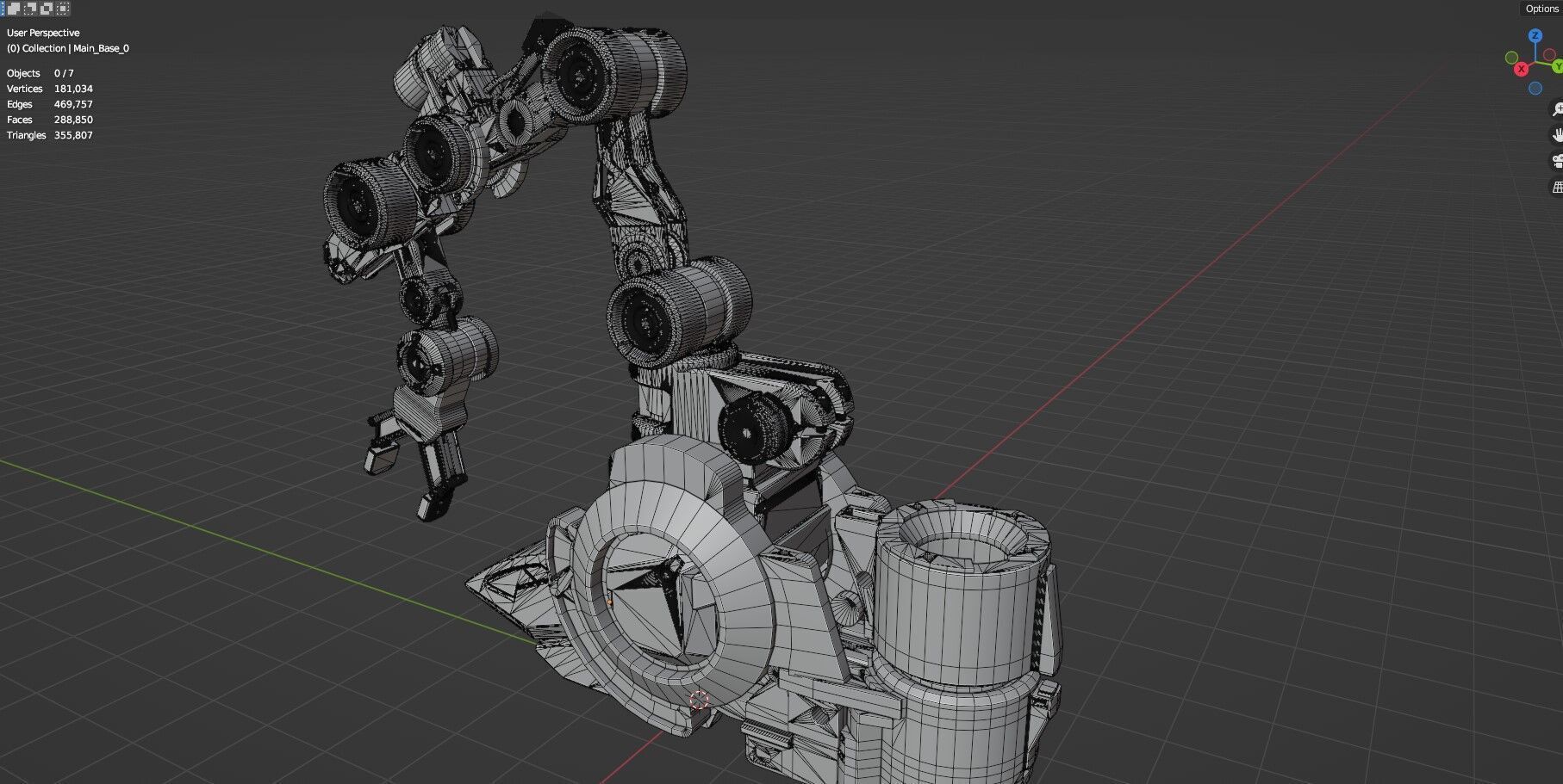 Industrial Robot Arms Pack Of 4  -Untextured  3D model_101