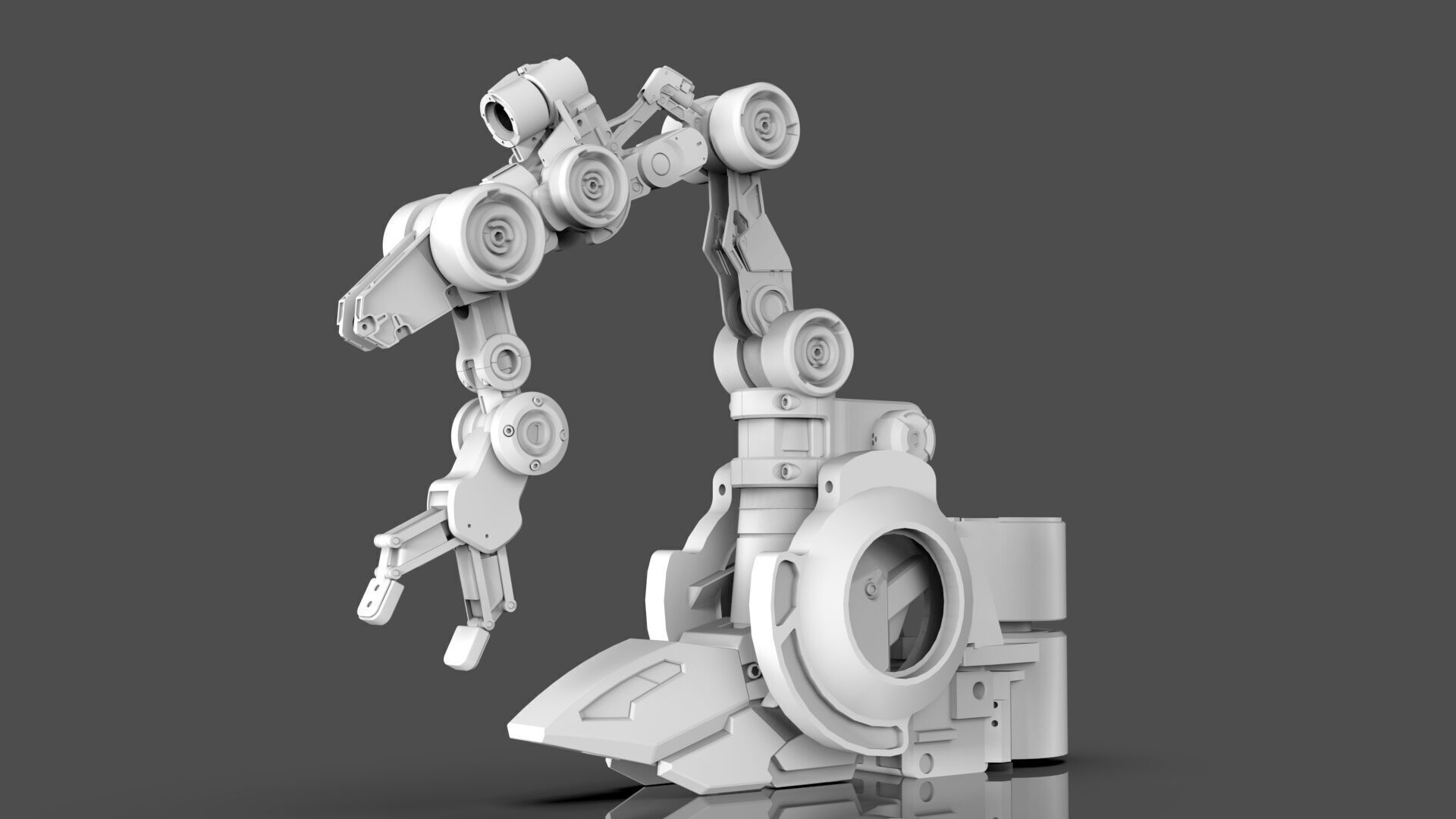 Industrial Robot Arms Pack Of 4  -Untextured  3D model_11