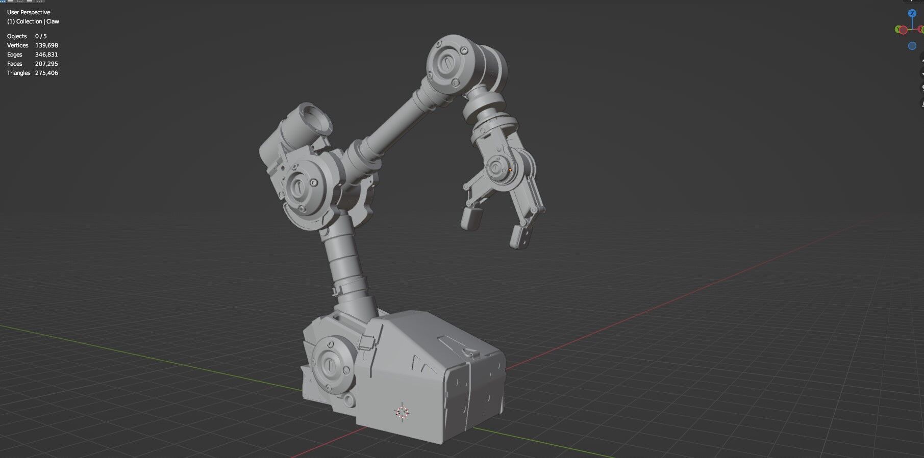 Industrial Robot Arms Pack Of 4  -Untextured  3D model_82