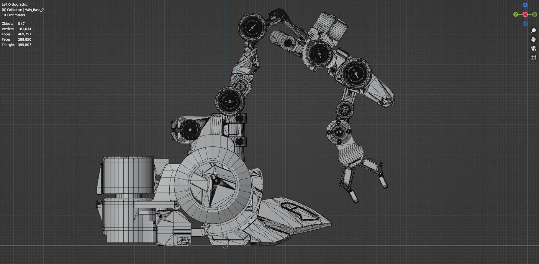 Industrial Robot Arms Pack Of 4  -Untextured  3D model_94