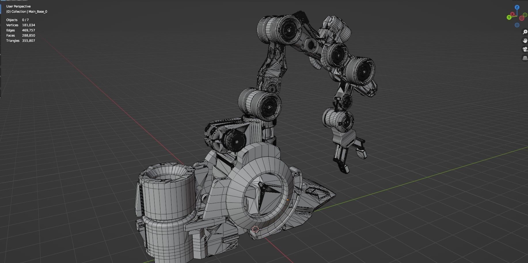 Industrial Robot Arms Pack Of 4  -Untextured  3D model_95