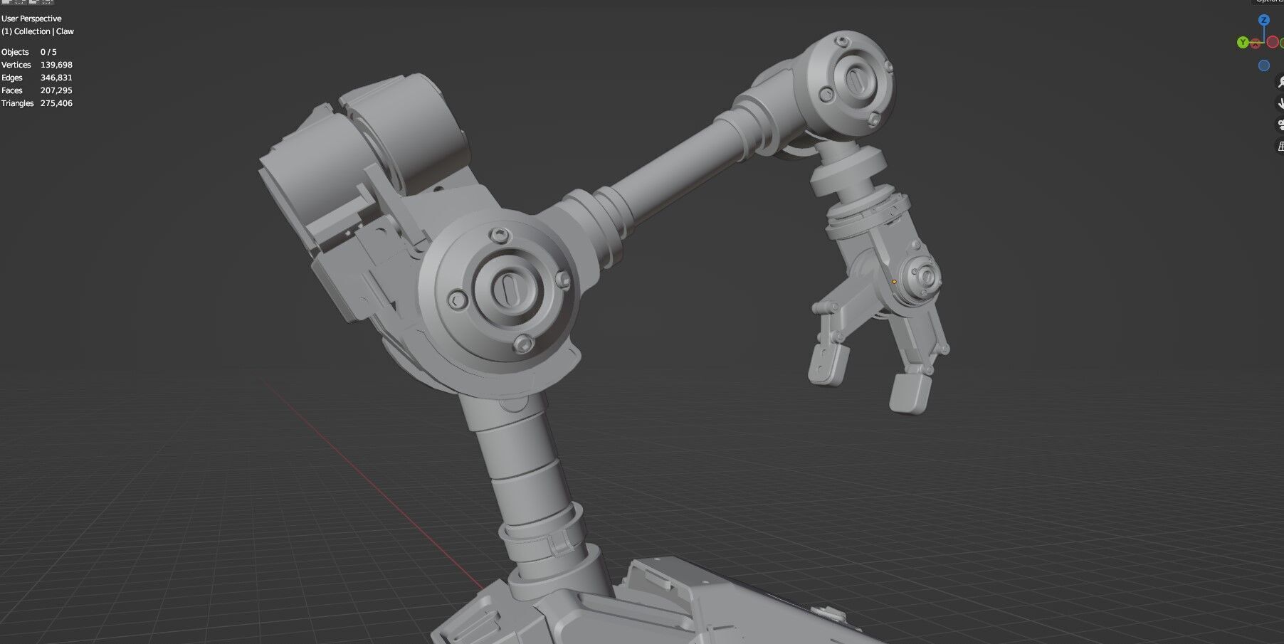 Industrial Robot Arms Pack Of 4  -Untextured  3D model_84