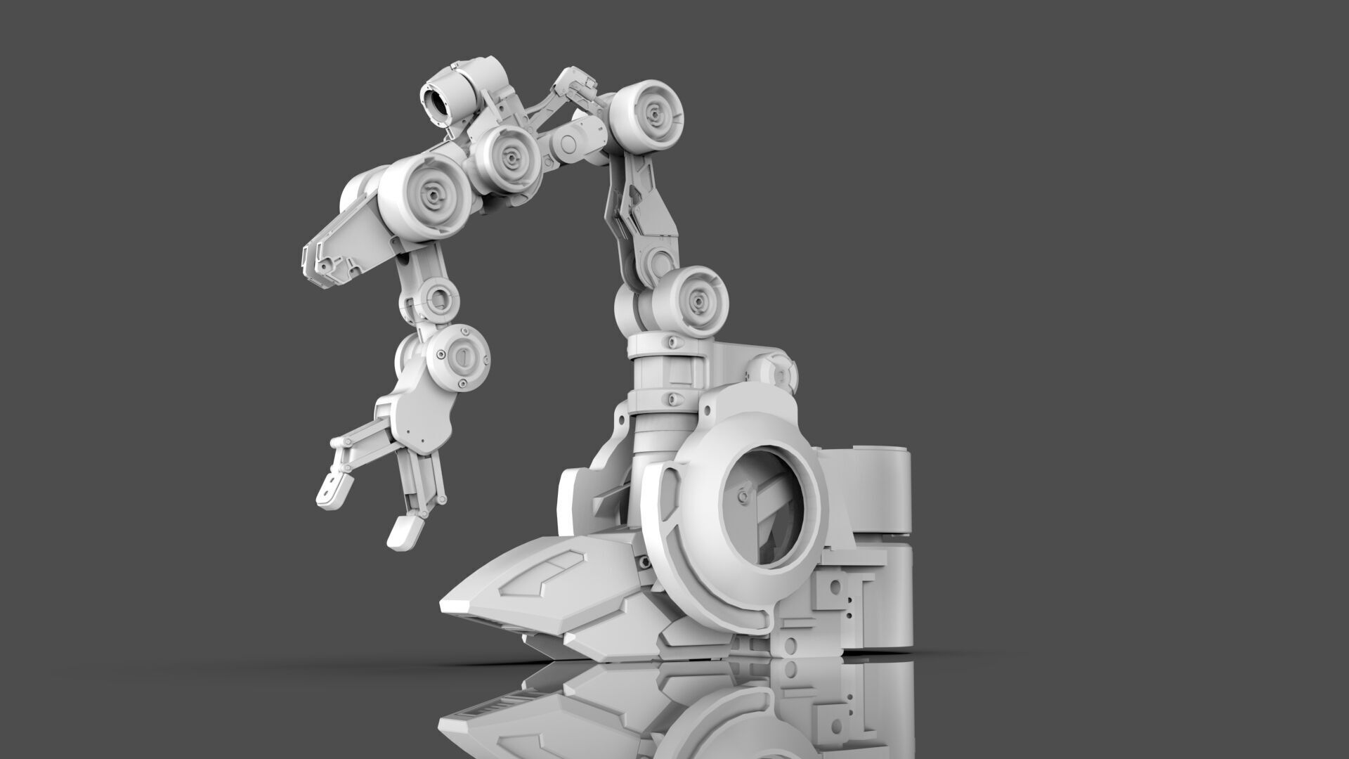 Industrial Robot Arms Pack Of 4  -Untextured  3D model_12