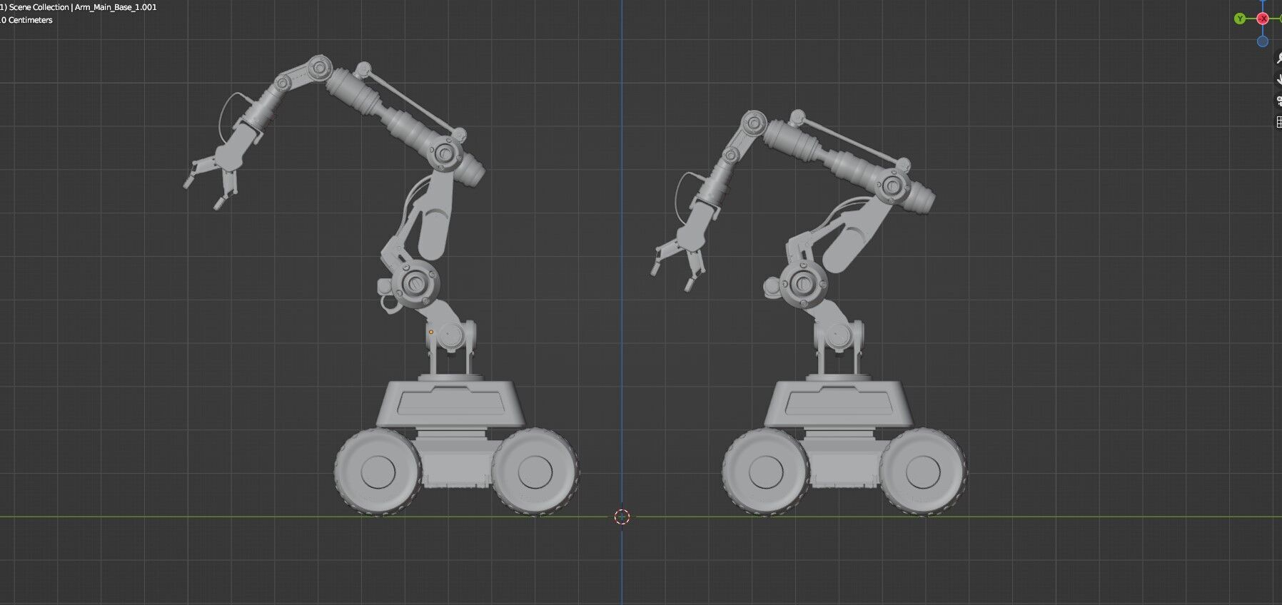 Industrial Robot Arms Pack Of 4  -Untextured  3D model_37