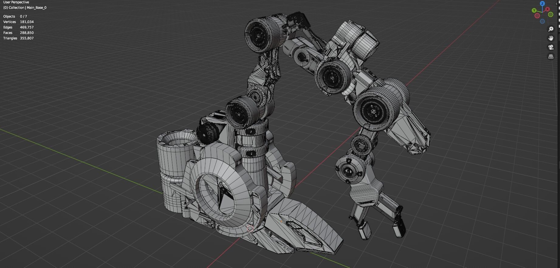 Industrial Robot Arms Pack Of 4  -Untextured  3D model_100