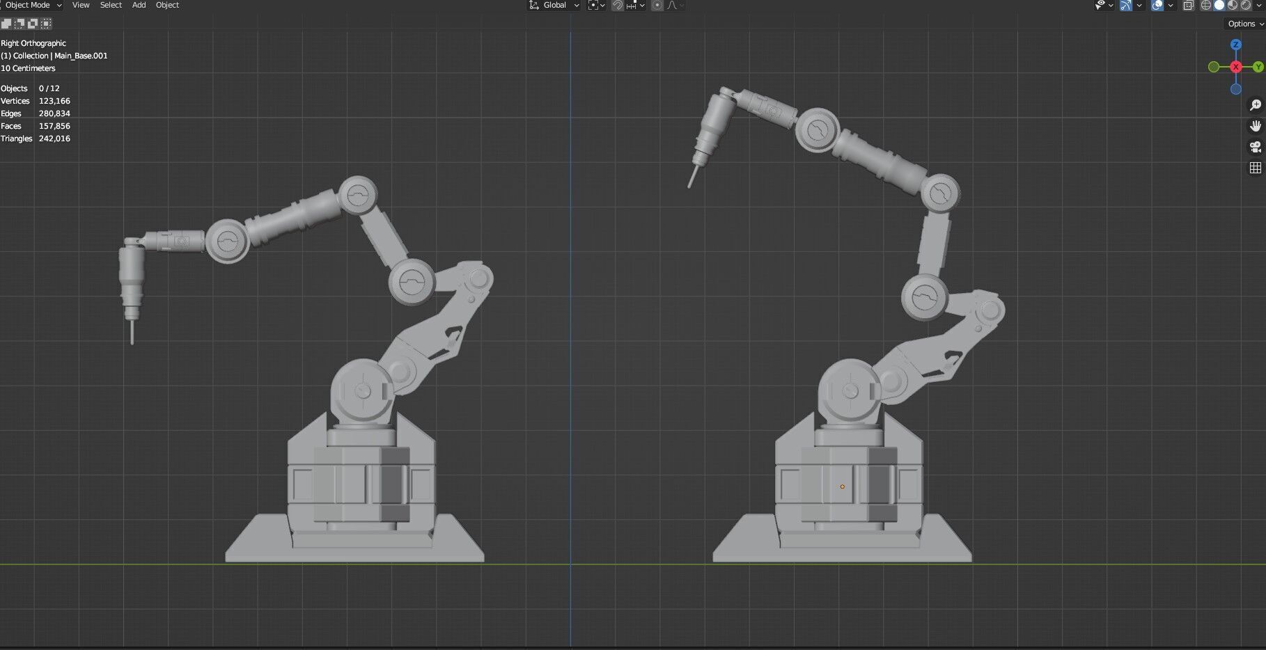 Industrial Robot Arms Pack Of 4  -Untextured  3D model_46