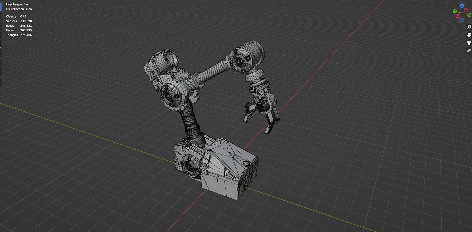 Industrial Robot Arms Pack Of 4  -Untextured  3D model_85