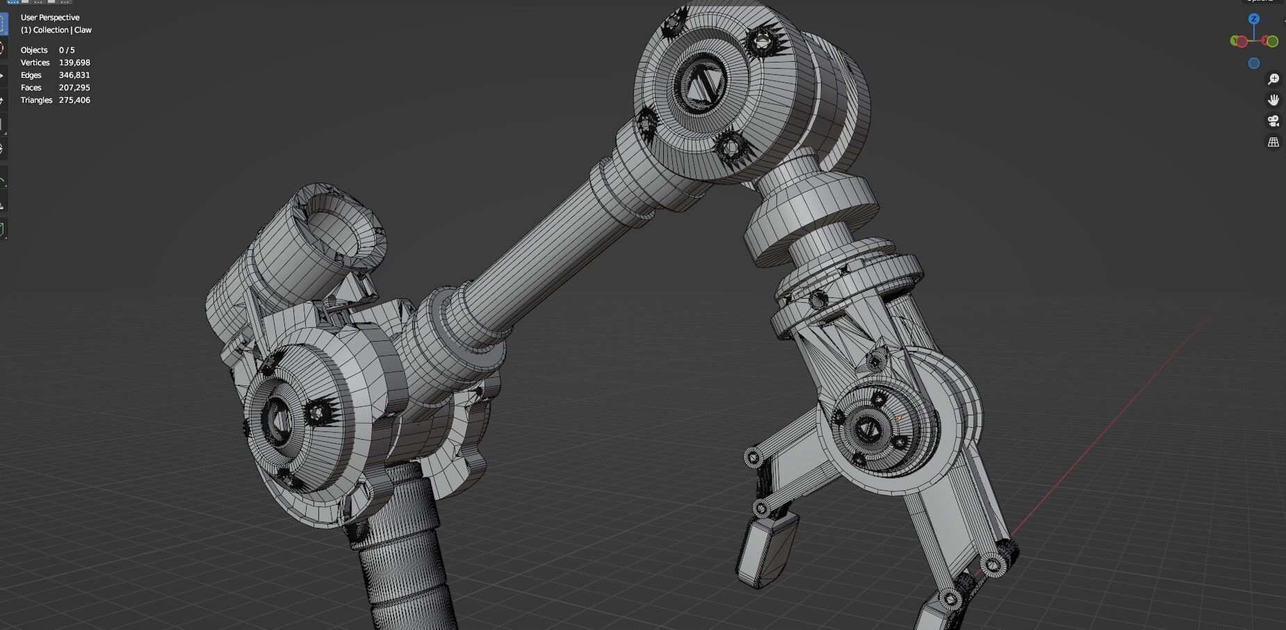 Industrial Robot Arms Pack Of 4  -Untextured  3D model_67