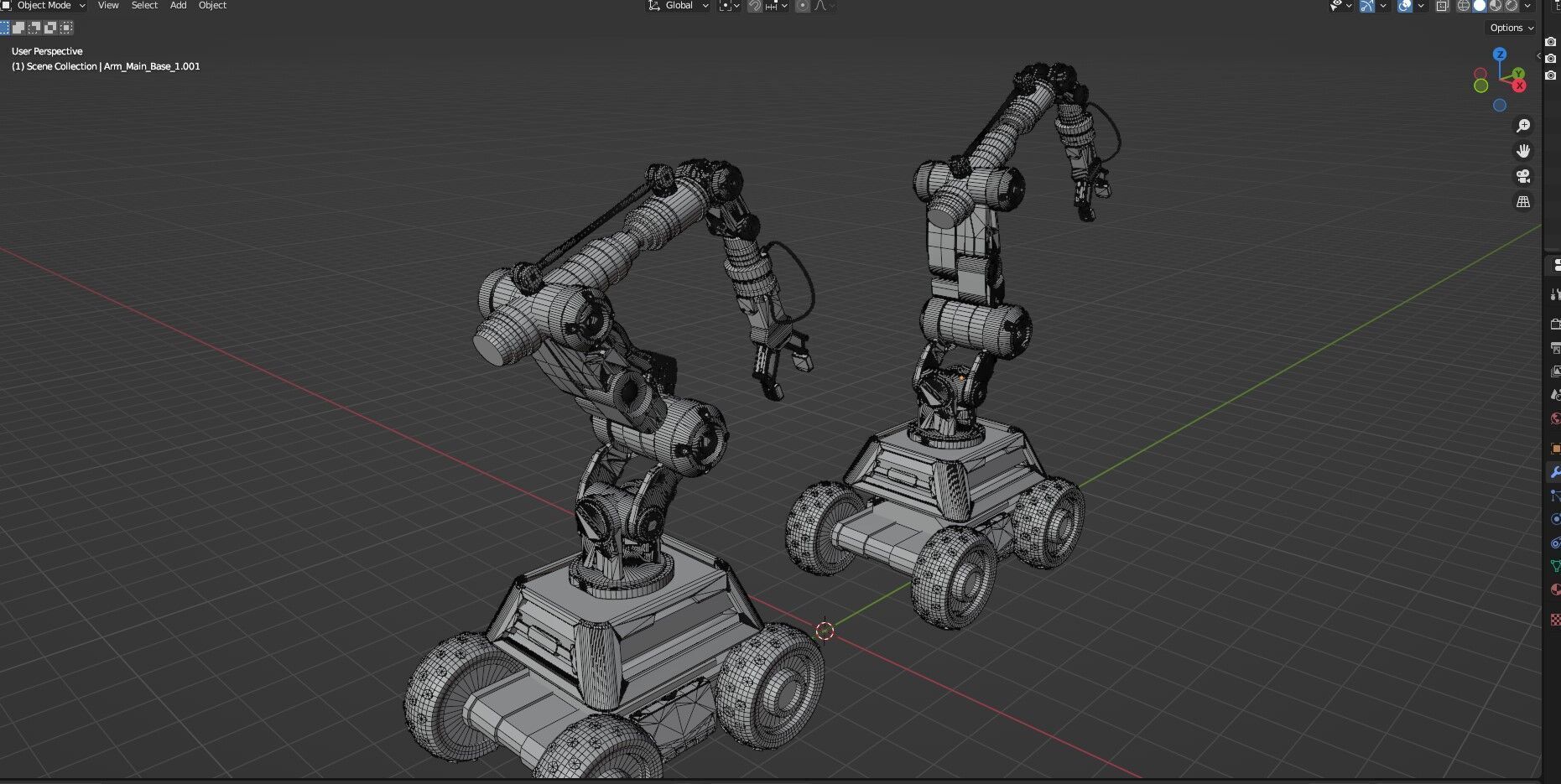 Industrial Robot Arms Pack Of 4  -Untextured  3D model_25