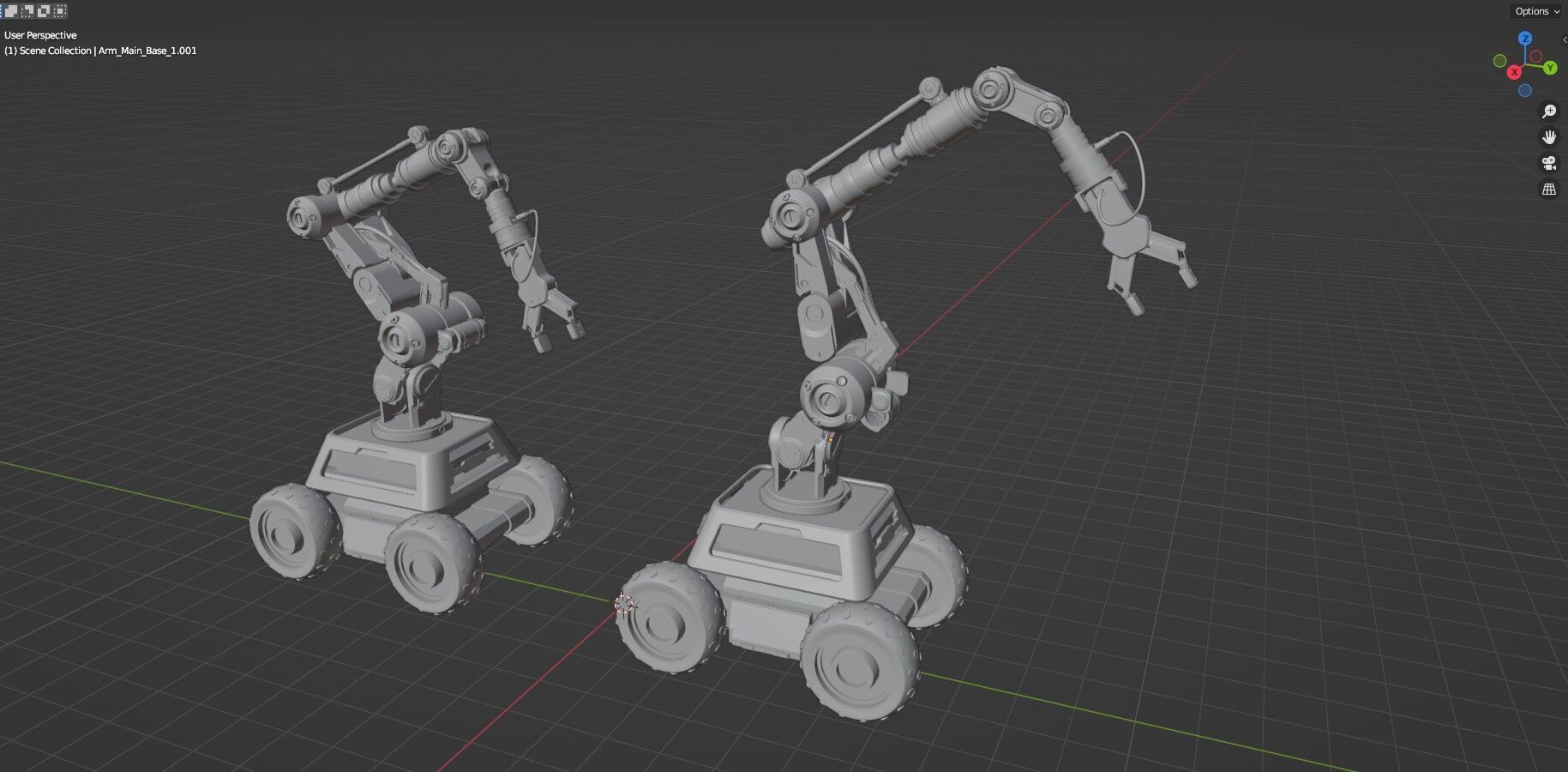 Industrial Robot Arms Pack Of 4  -Untextured  3D model_33