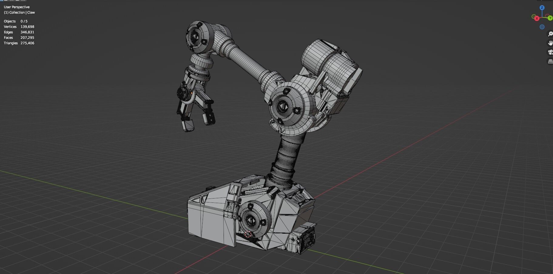 Industrial Robot Arms Pack Of 4  -Untextured  3D model_79