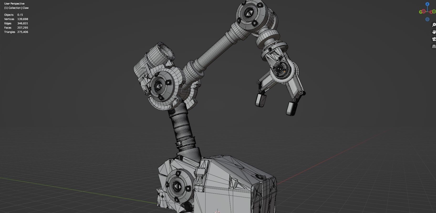 Industrial Robot Arms Pack Of 4  -Untextured  3D model_78