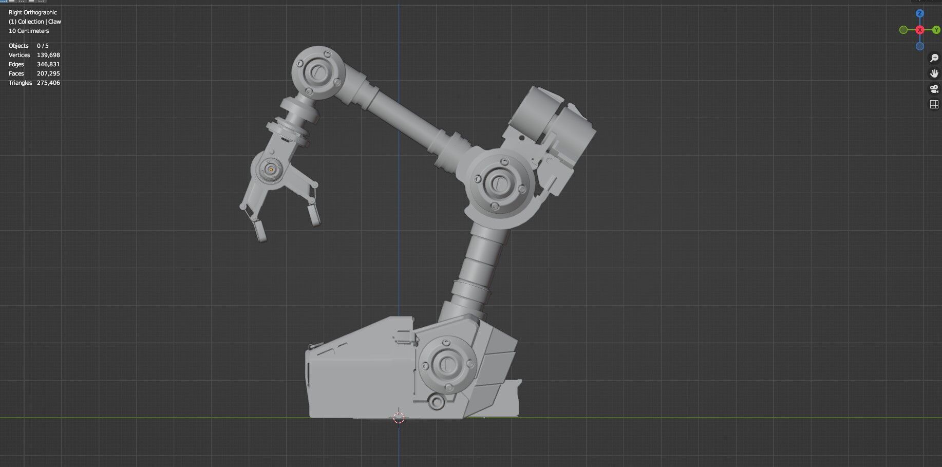 Industrial Robot Arms Pack Of 4  -Untextured  3D model_75