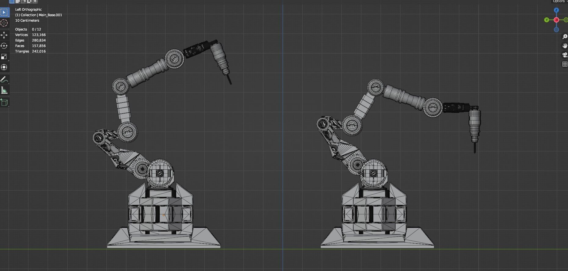 Industrial Robot Arms Pack Of 4  -Untextured  3D model_60
