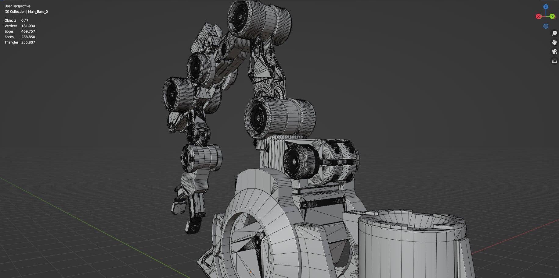 Industrial Robot Arms Pack Of 4  -Untextured  3D model_96