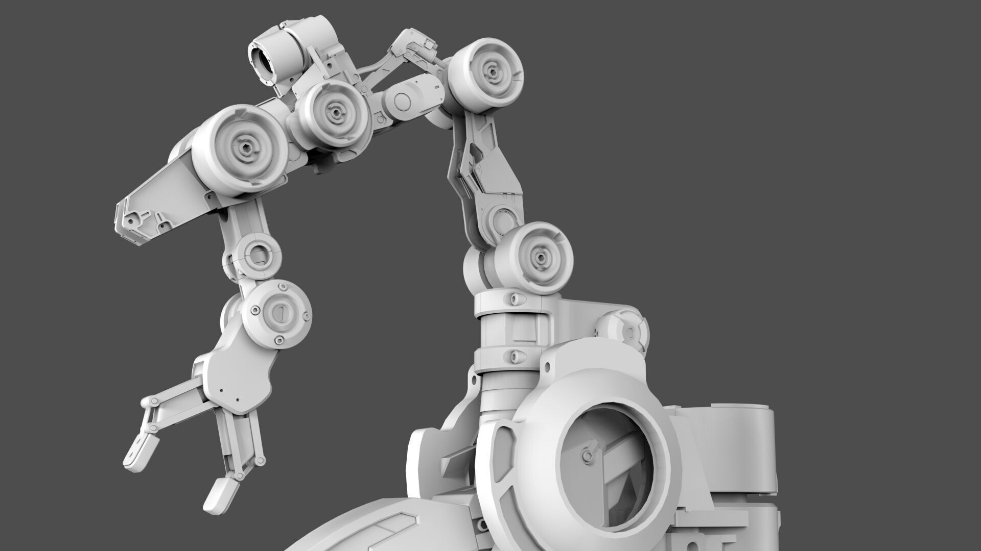 Industrial Robot Arms Pack Of 4  -Untextured  3D model_16
