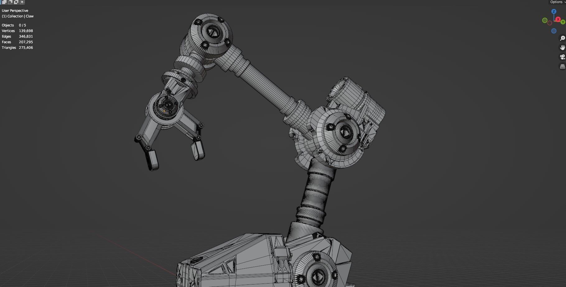 Industrial Robot Arms Pack Of 4  -Untextured  3D model_65