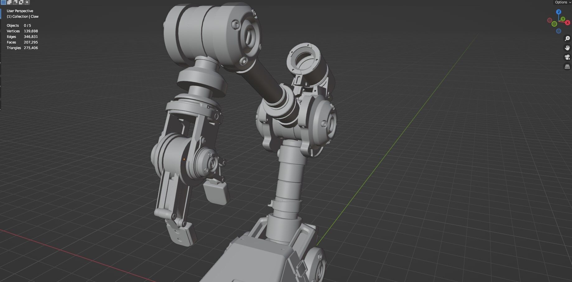Industrial Robot Arms Pack Of 4  -Untextured  3D model_80