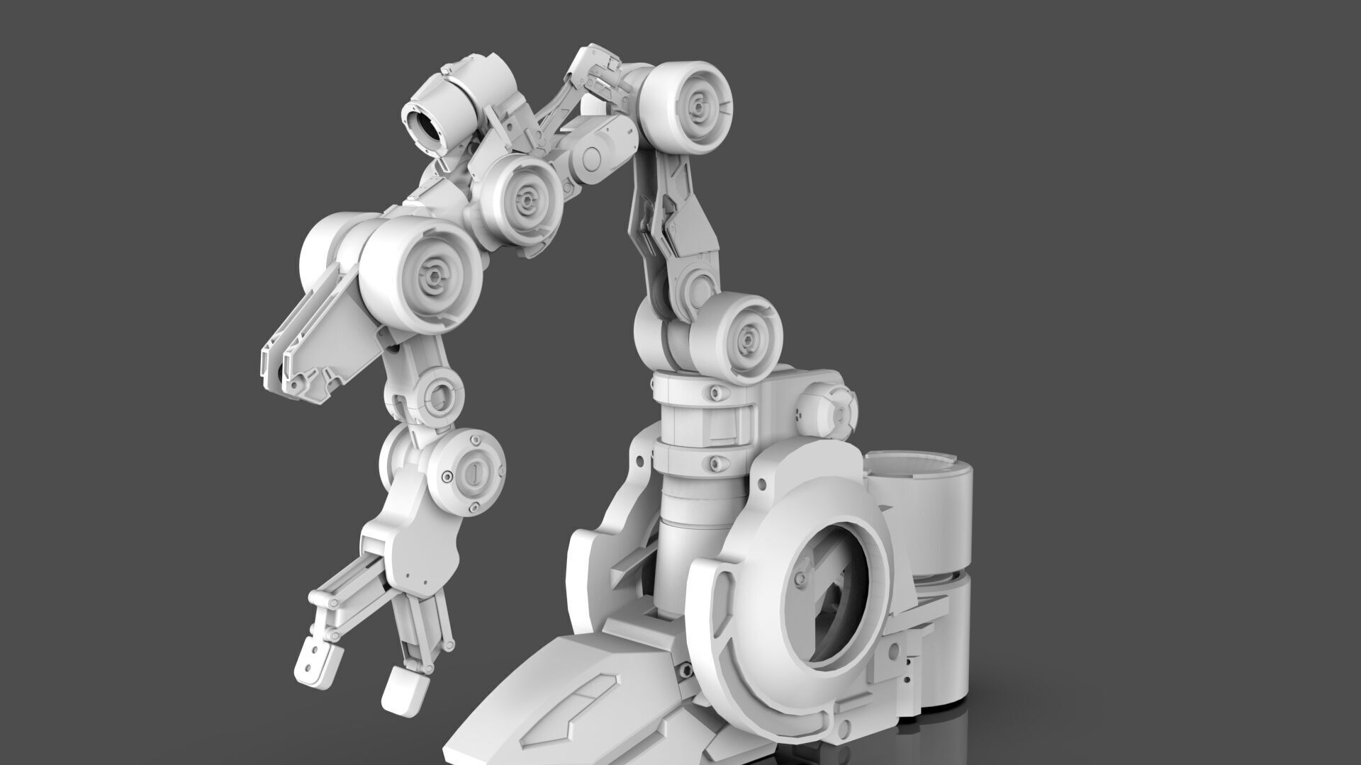 Industrial Robot Arms Pack Of 4  -Untextured  3D model_88