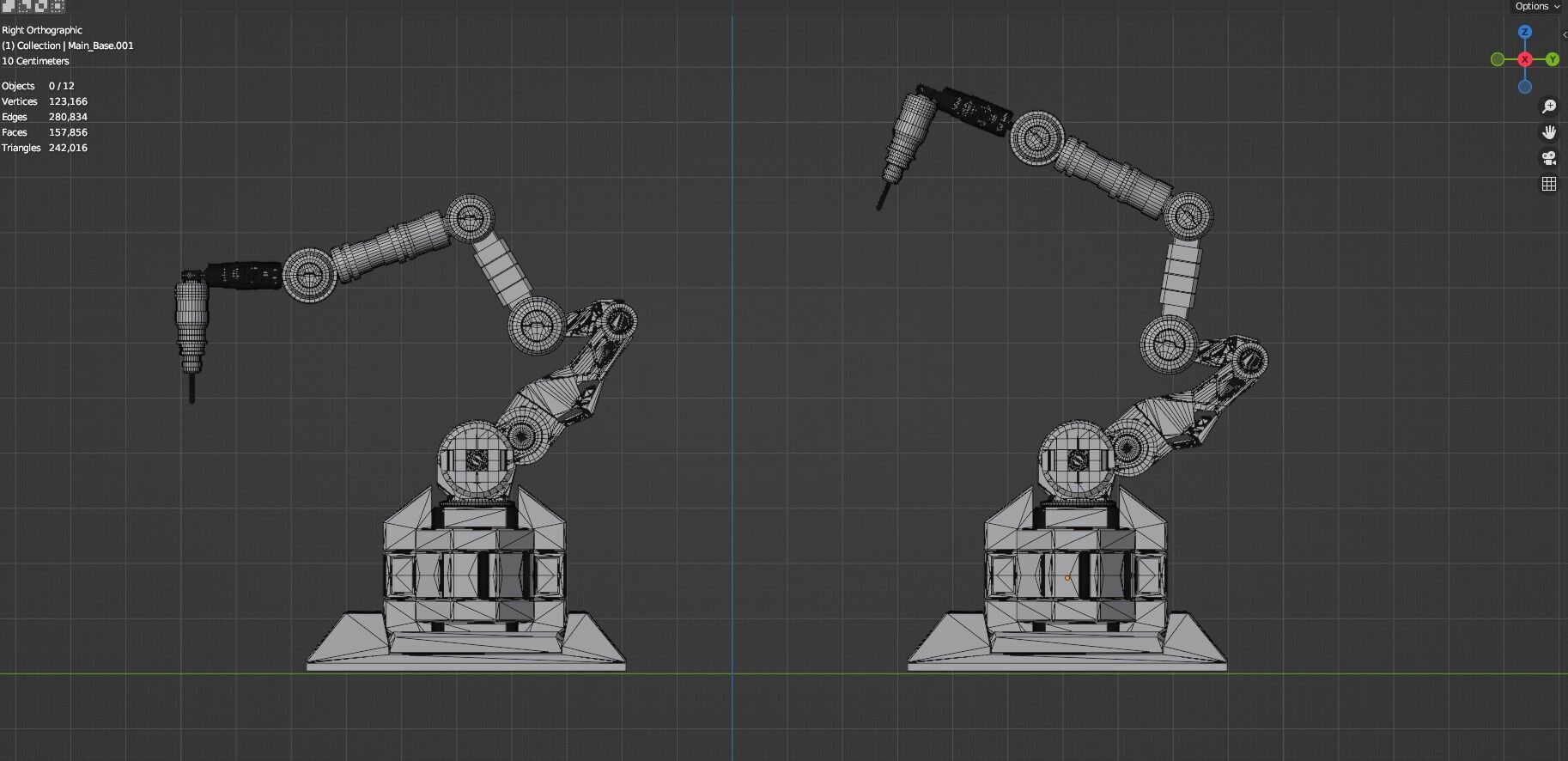 Industrial Robot Arms Pack Of 4  -Untextured  3D model_49