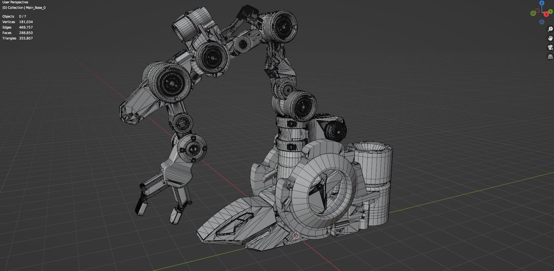 Industrial Robot Arms Pack Of 4  -Untextured  3D model_98