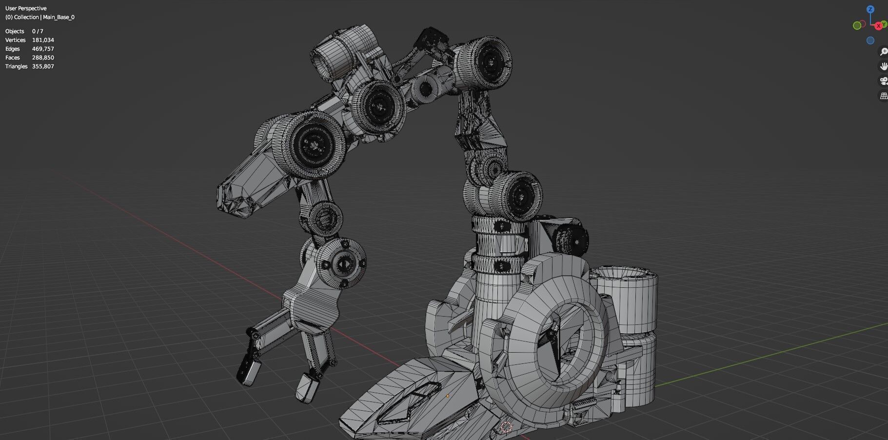 Industrial Robot Arms Pack Of 4  -Untextured  3D model_108