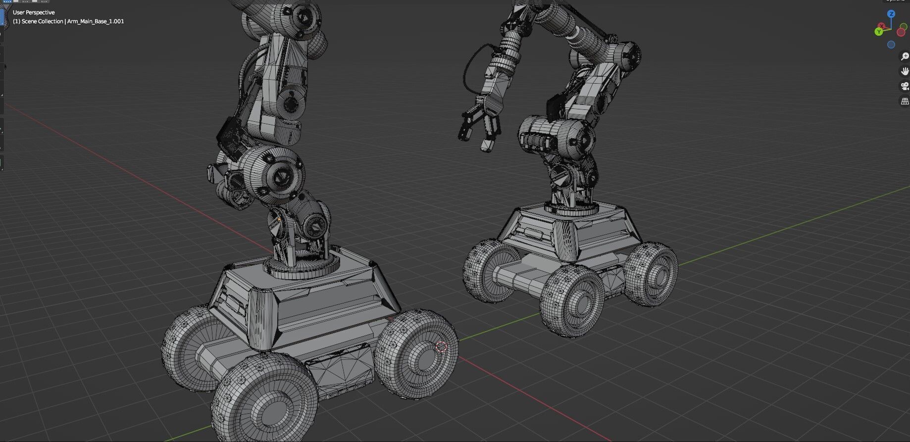 Industrial Robot Arms Pack Of 4  -Untextured  3D model_28