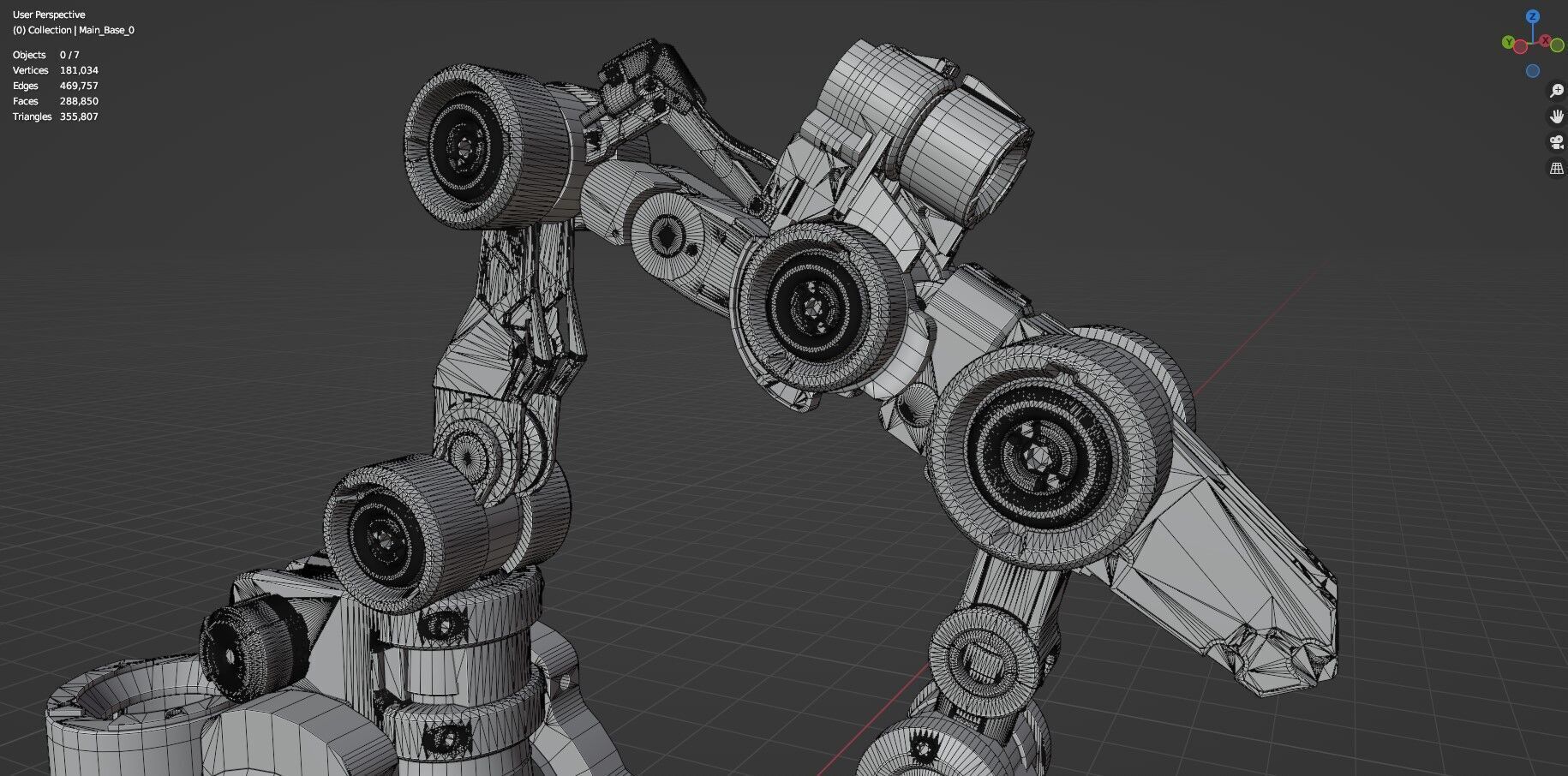 Industrial Robot Arms Pack Of 4  -Untextured  3D model_99