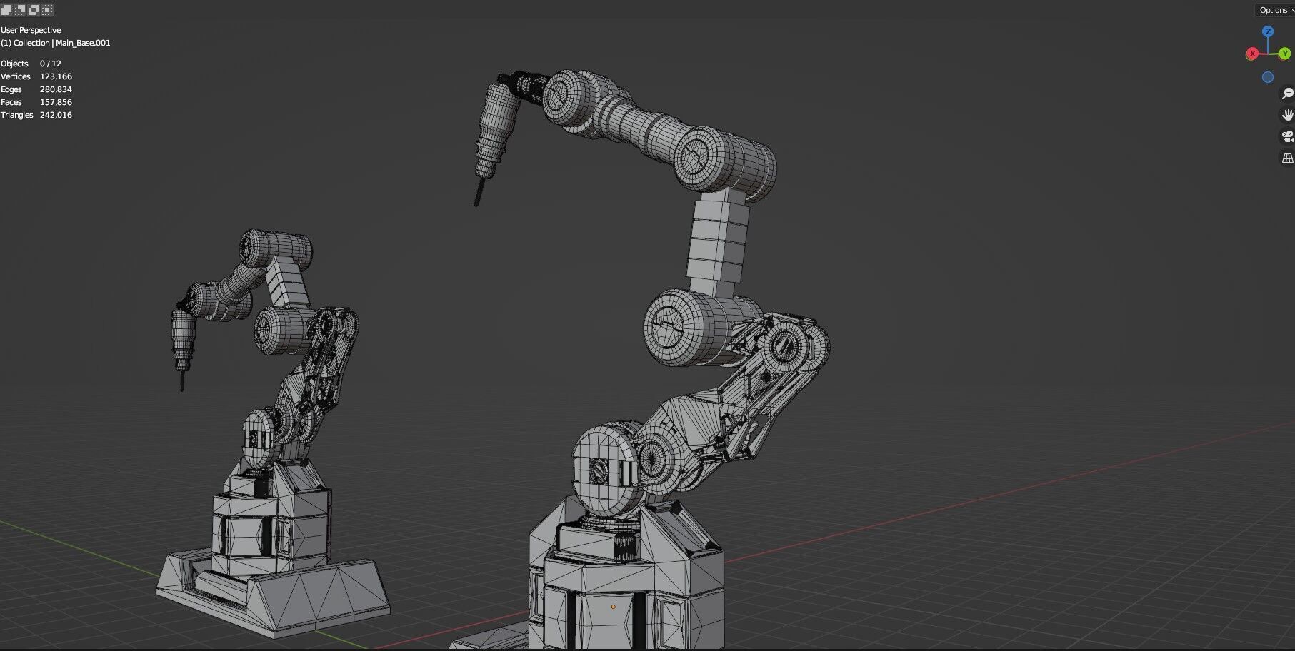 Industrial Robot Arms Pack Of 4  -Untextured  3D model_52