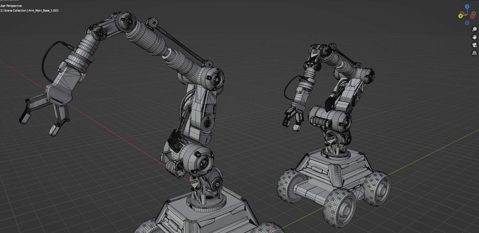 Industrial Robot Arms Pack Of 4  -Untextured  3D model_27