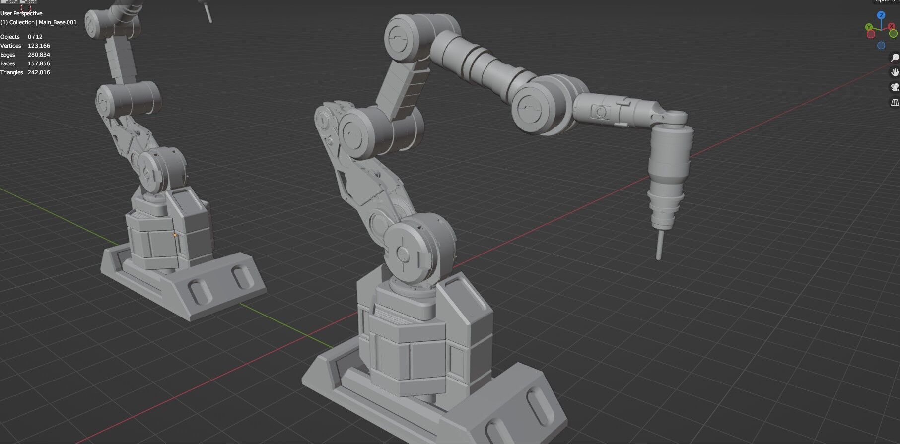 Industrial Robot Arms Pack Of 4  -Untextured  3D model_54