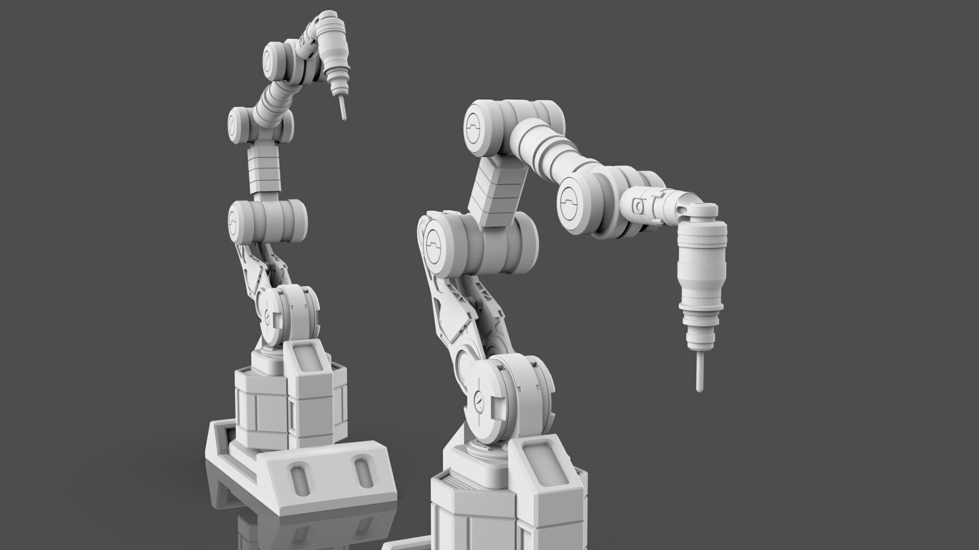 Industrial Robot Arms Pack Of 4  -Untextured  3D model_19