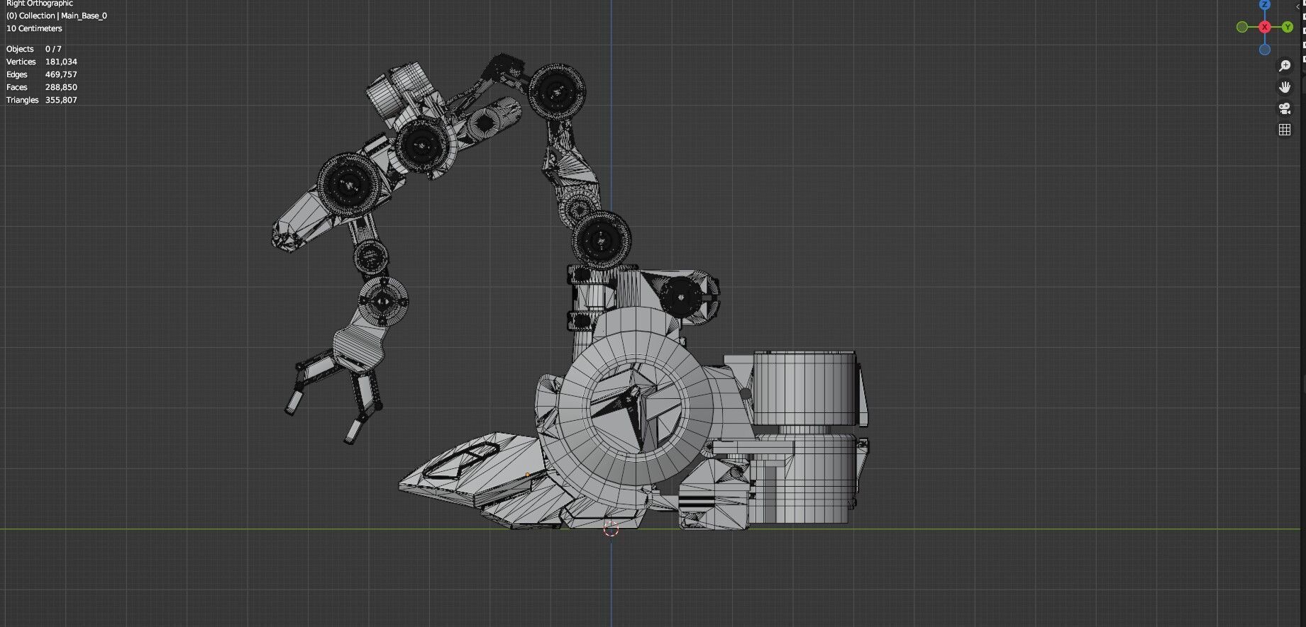 Industrial Robot Arms Pack Of 4  -Untextured  3D model_93