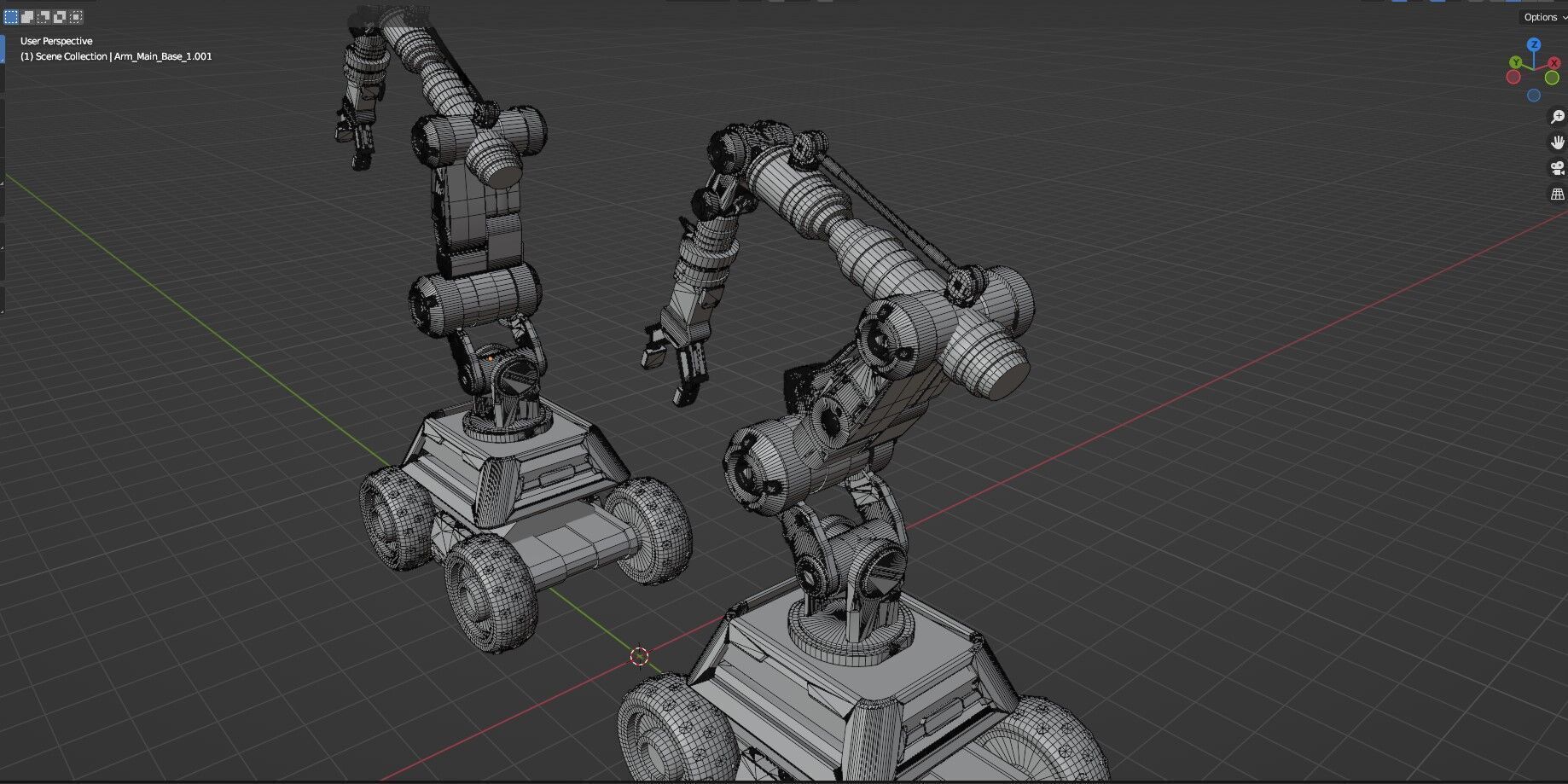 Industrial Robot Arms Pack Of 4  -Untextured  3D model_26