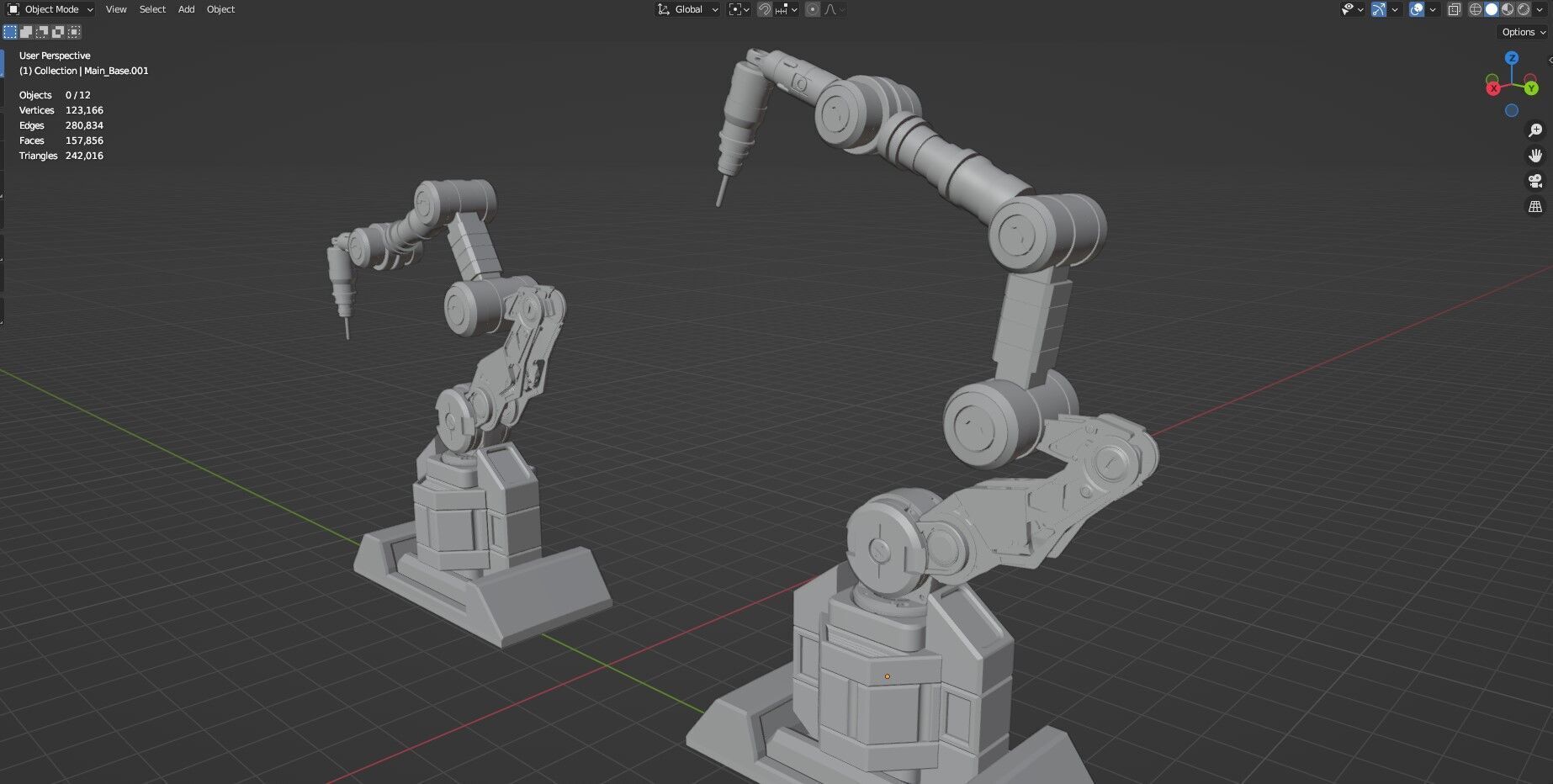 Industrial Robot Arms Pack Of 4  -Untextured  3D model_41