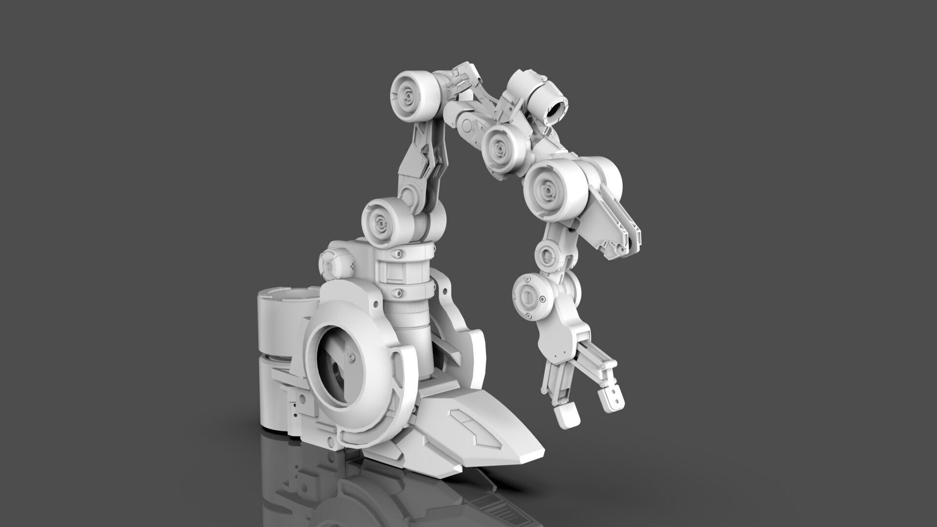 Industrial Robot Arms Pack Of 4  -Untextured  3D model_13