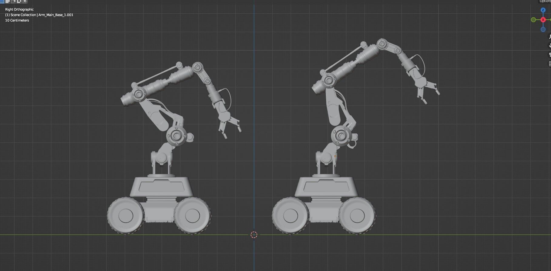 Industrial Robot Arms Pack Of 4  -Untextured  3D model_39