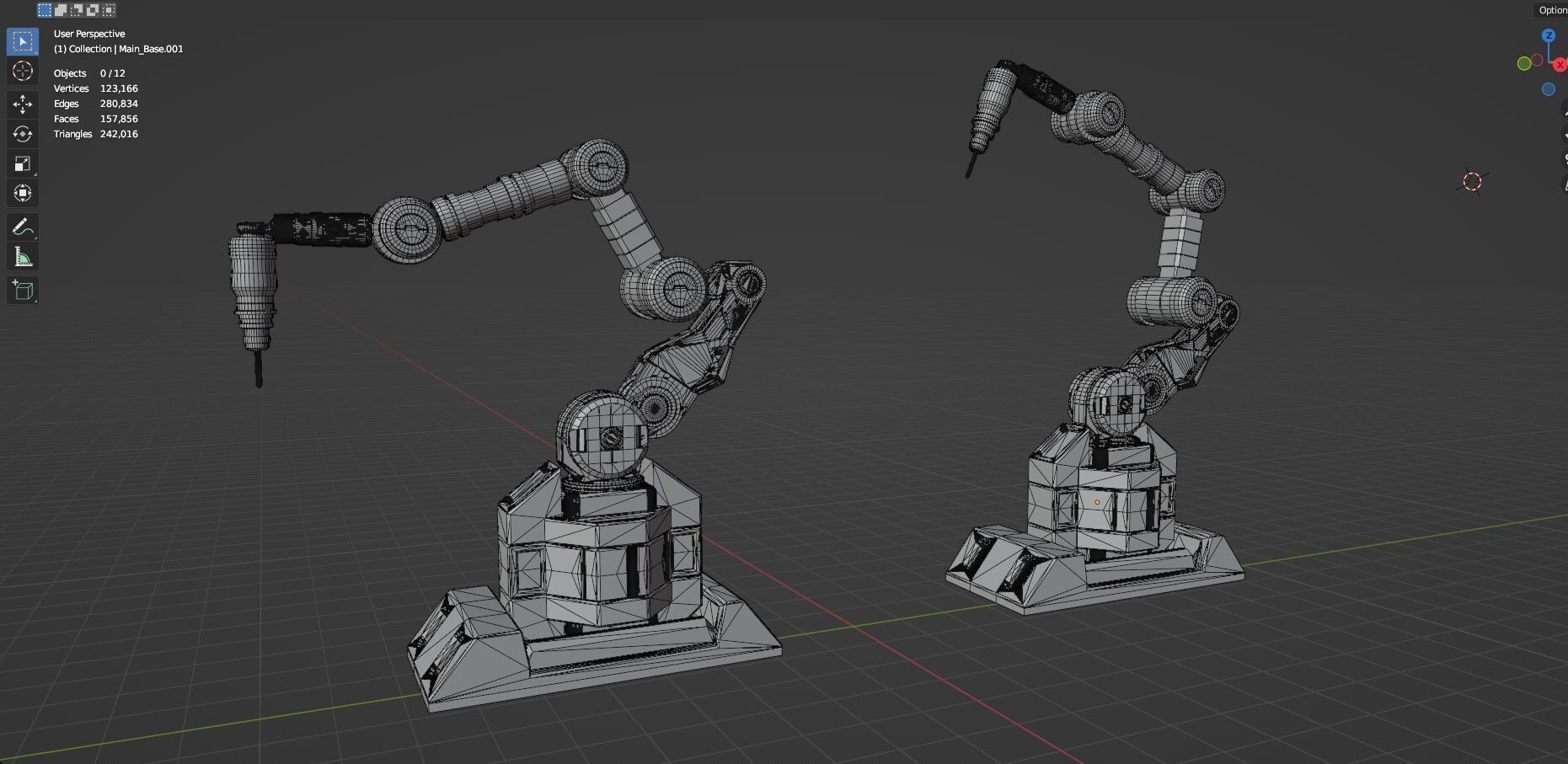 Industrial Robot Arms Pack Of 4  -Untextured  3D model_40