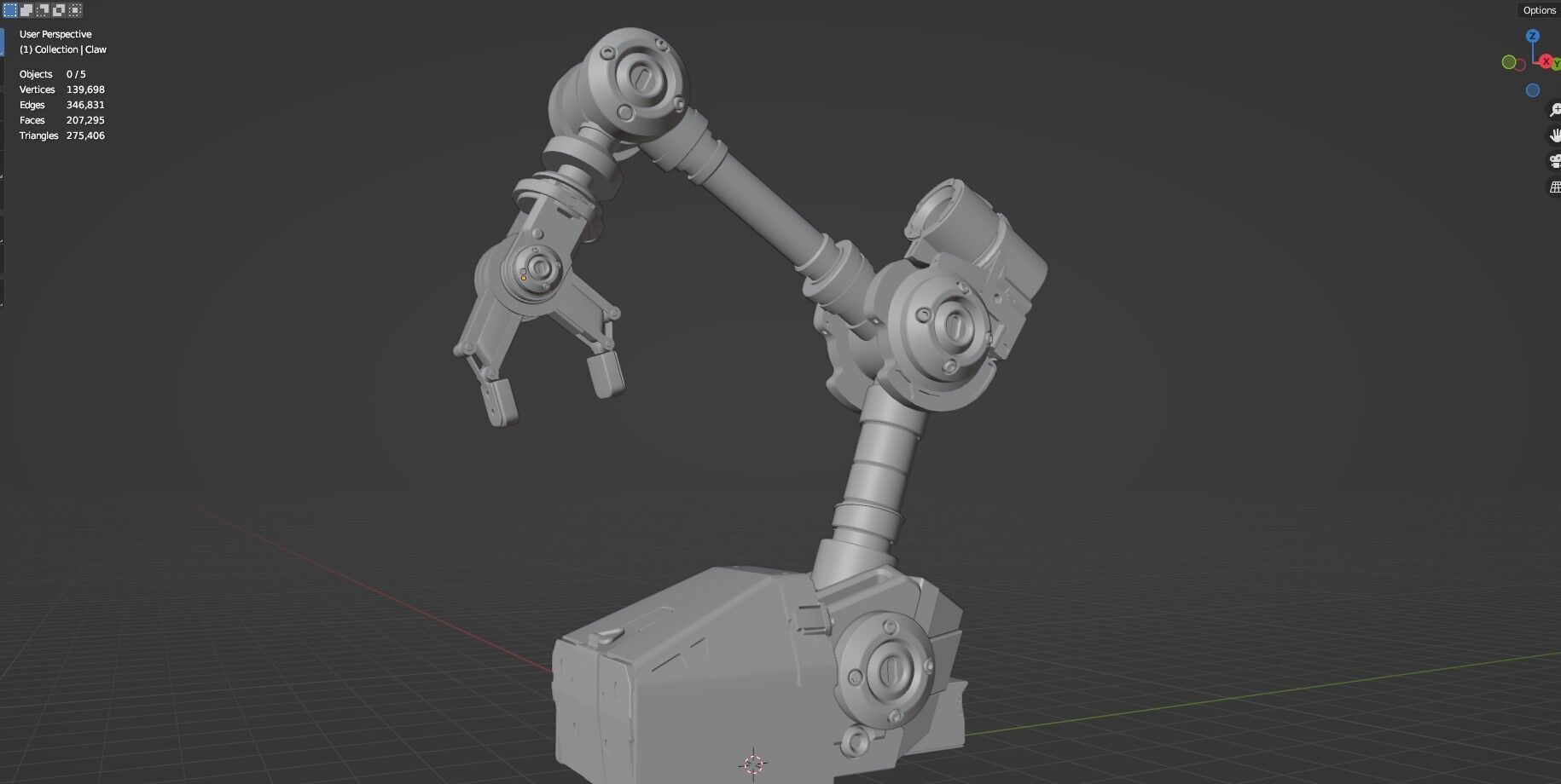 Industrial Robot Arms Pack Of 4  -Untextured  3D model_72